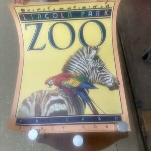 Euc 1983 vintage Nancy Noel Colorful Lincoln Park Zoo Lithograph Poster Chicago